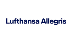 The image shows the words Lufthansa Allegris in bold, dark blue text on a plain white background.
