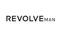 Black text on a white background reads REVOLVE MAN in a clean, bold font, with the word MAN in a smaller, lighter typeface next to REVOLVE.