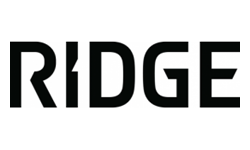 The word RIDGE in bold, black, uppercase letters on a white background. The letter I is uniquely designed with a break in the middle, creating a modern and stylish look.