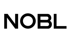 The image shows the word NOBL in bold, black capital letters on a white background.