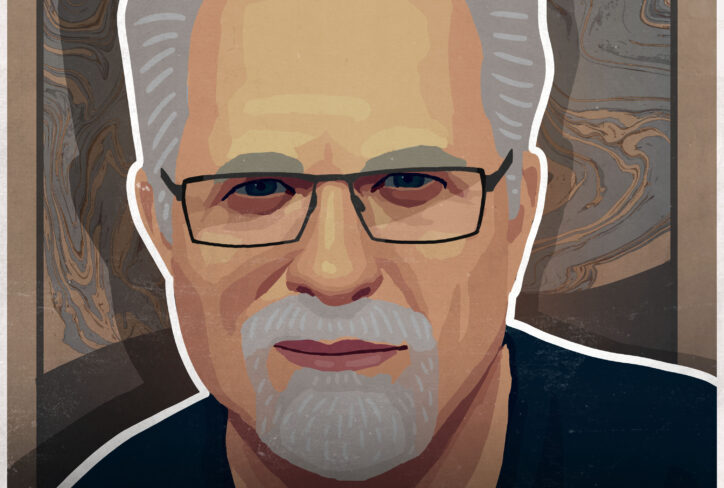 Illustrated portrait of a man with white hair, beard, glasses, and a serious expression. Text reads: The Jordan Harbinger Show Chris Ryan #1383 against a marbled background.