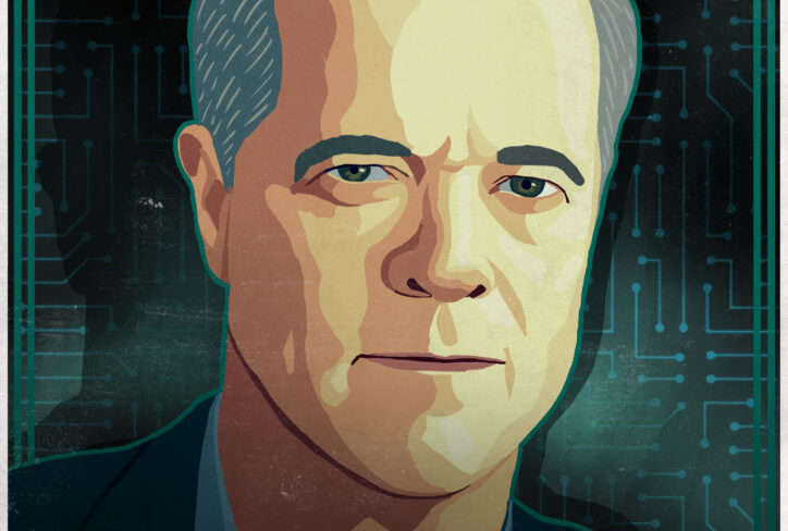 Stylized illustration of a man with short gray hair. Text reads: The Jordan Harbinger Show, Rob Reid, #1390. Circuit-like patterns are in the background.