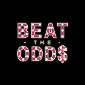 The words BEAT THE ODDS displayed in marquee-style lightbulbs against a black background, with a dollar sign replacing the letter S in ODDS, representing the Steven Bridges aesthetic.